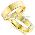 2013 18k gold plating channel setting titanium wedding rings